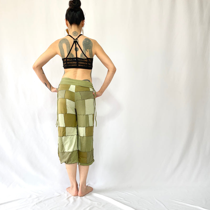HIKARI／SALE／Khaki Patchwork wide pants
