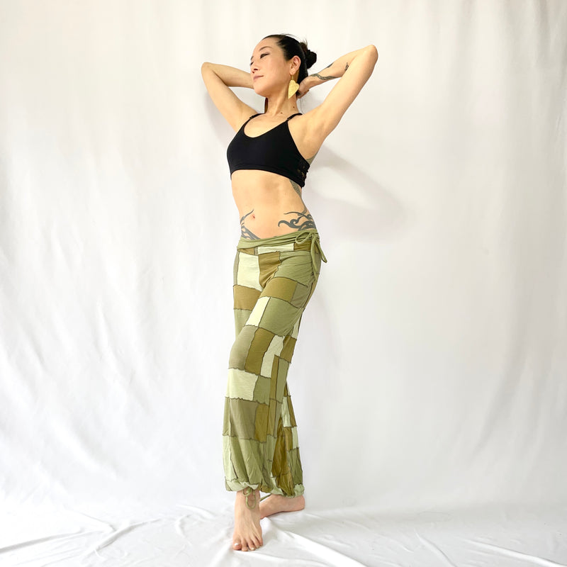 HIKARI／SALE／Khaki Patchwork wide pants