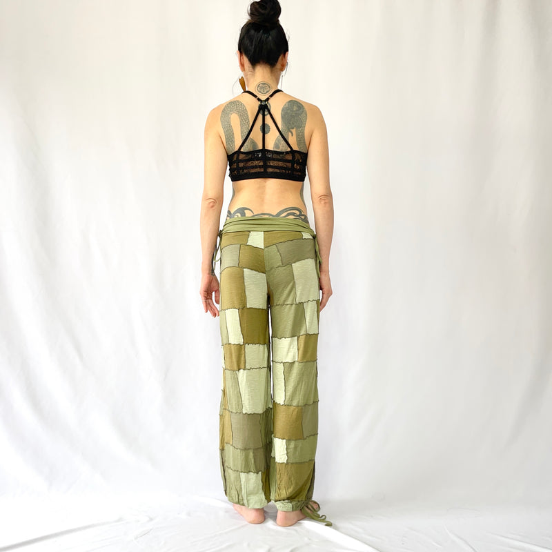 HIKARI／SALE／Khaki Patchwork wide pants
