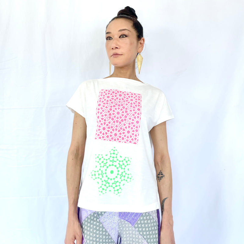 CICADA／Isramic Pattern フレンチスリーブ T-Shirt  (M)