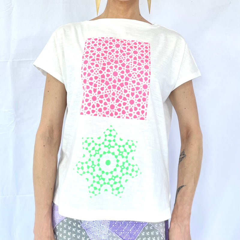 CICADA／Isramic Pattern フレンチスリーブ T-Shirt  (M)