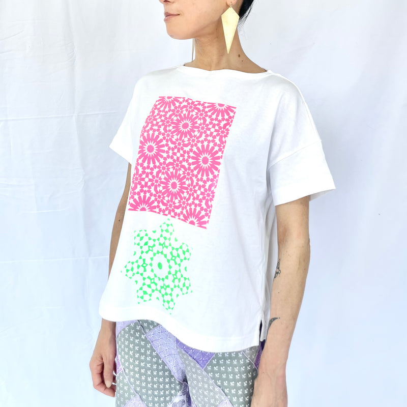 CICADA／Islamic Pattern ボートネック T-shirt (ML)