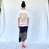 CICADA／Isramic Pettern Back Print T-shirt／WHITE