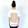 CICADA／Isramic Pettern Back Print T-shirt／WHITE