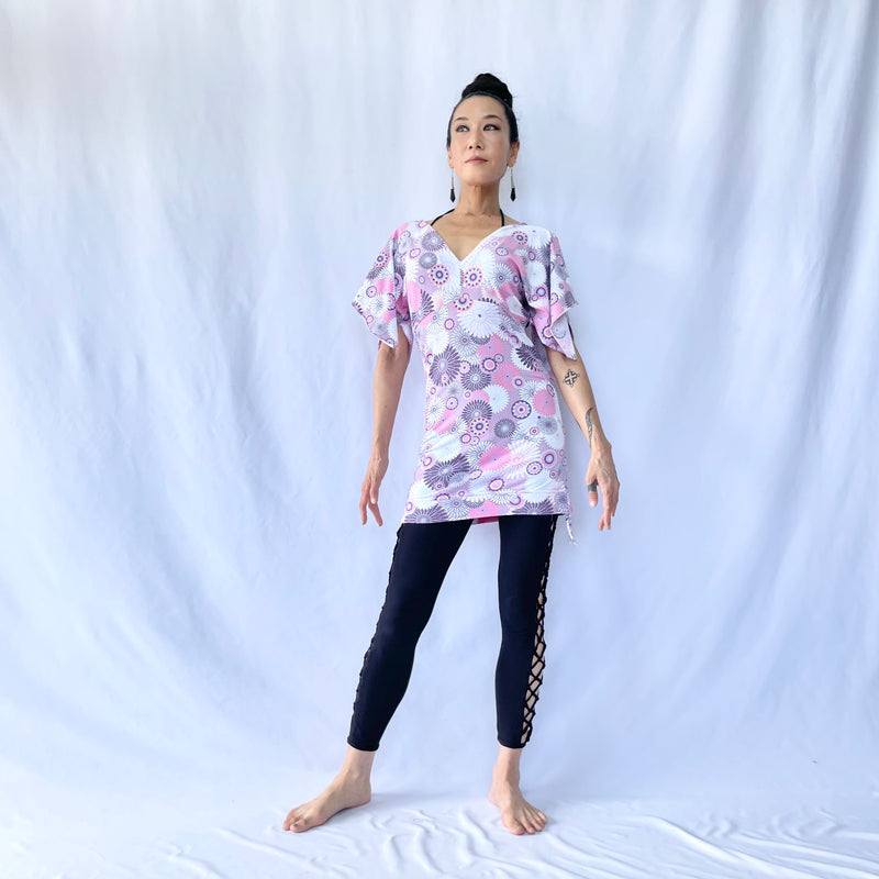 HIKARI／SALE／Daisy Print Kimono Mini Dress