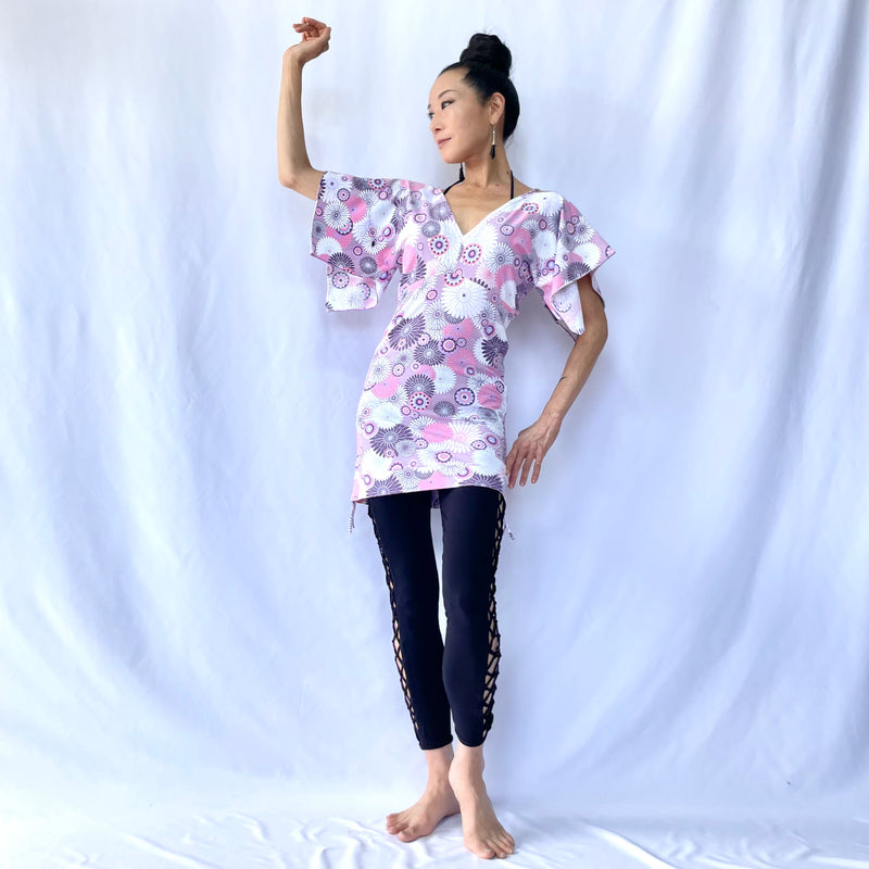 HIKARI／SALE／Daisy Print Kimono Mini Dress