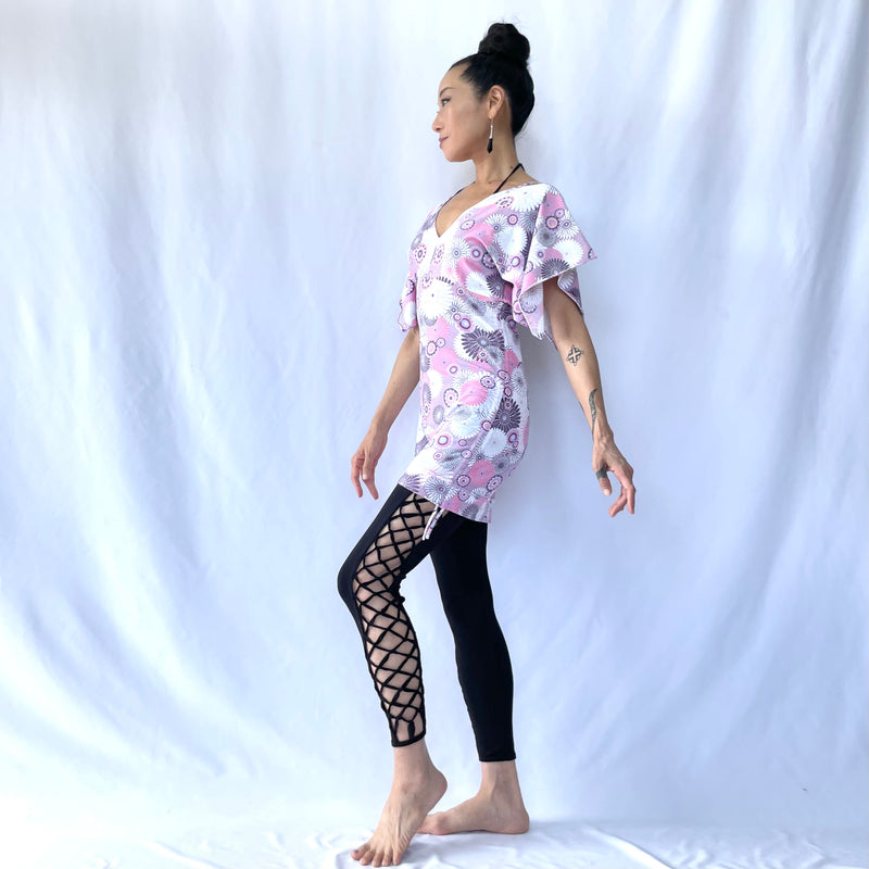 HIKARI／SALE／Daisy Print Kimono Mini Dress