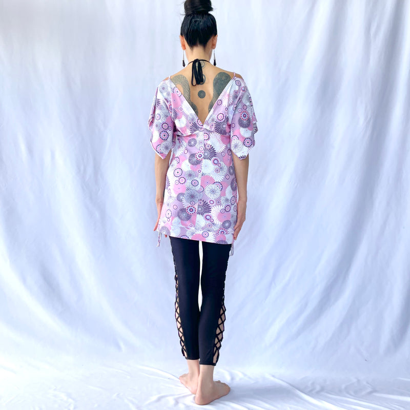 HIKARI／SALE／Daisy Print Kimono Mini Dress