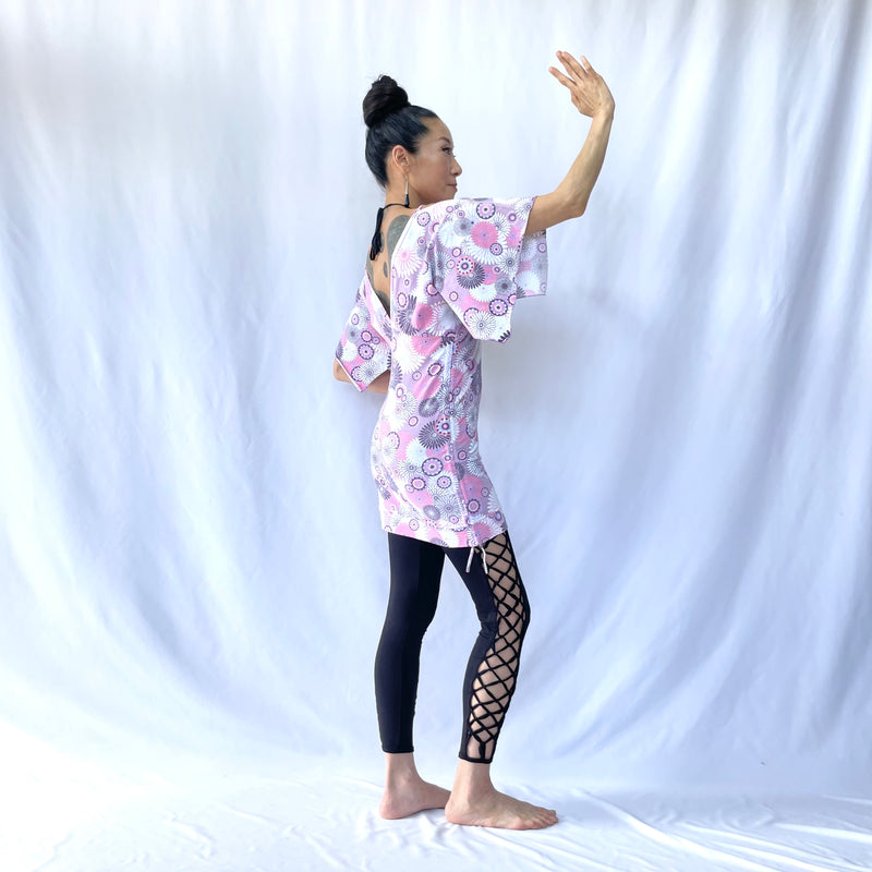 HIKARI／SALE／Daisy Print Kimono Mini Dress