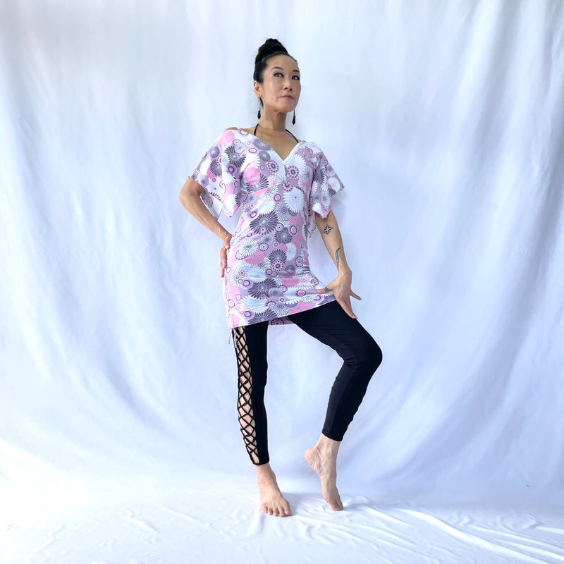 HIKARI／SALE／Daisy Print Kimono Mini Dress