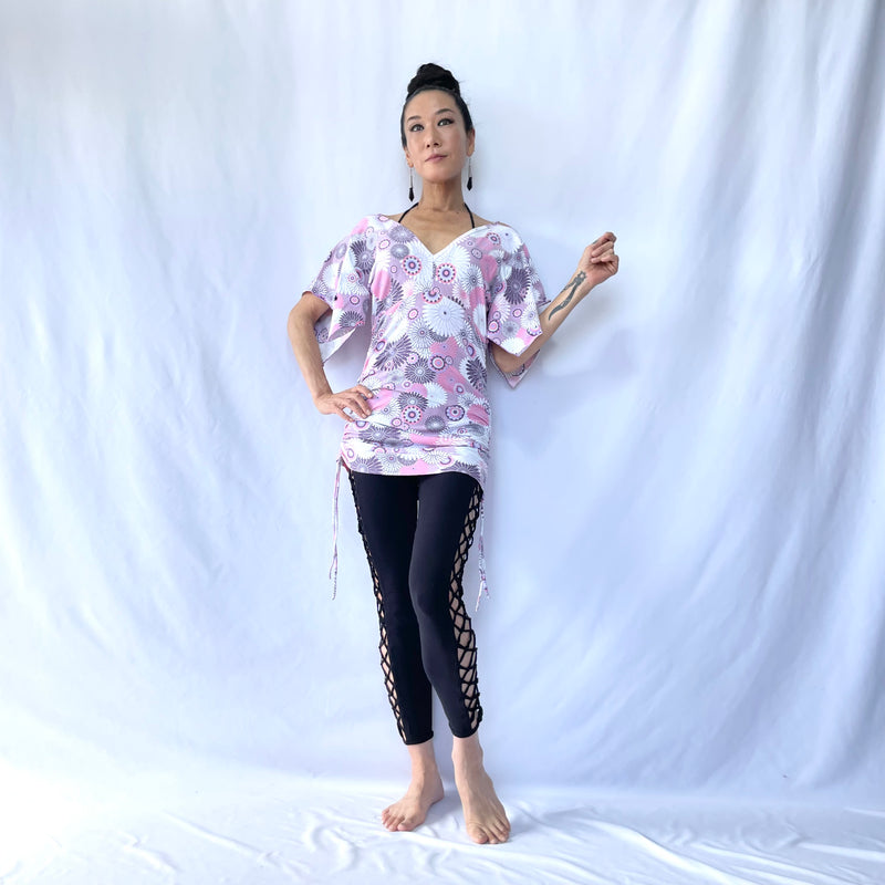 HIKARI／SALE／Daisy Print Kimono Mini Dress