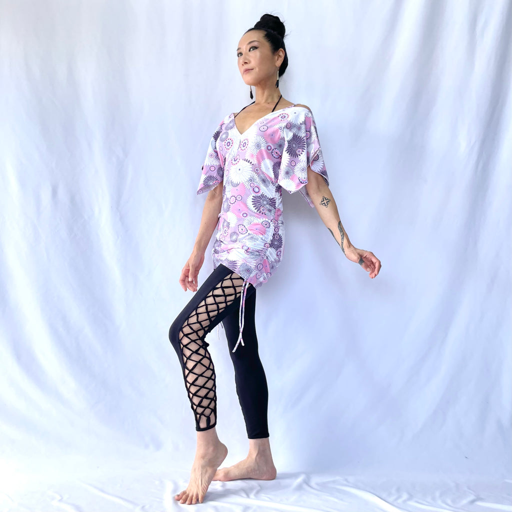 HIKARI／SALE／Daisy Print Kimono Mini Dress
