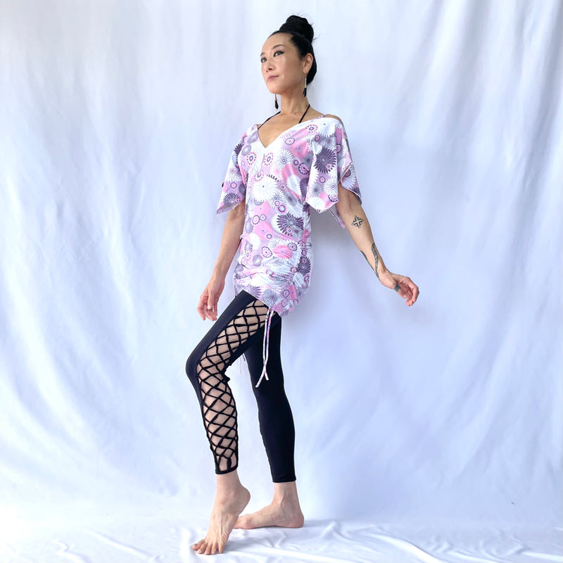HIKARI／SALE／Daisy Print Kimono Mini Dress