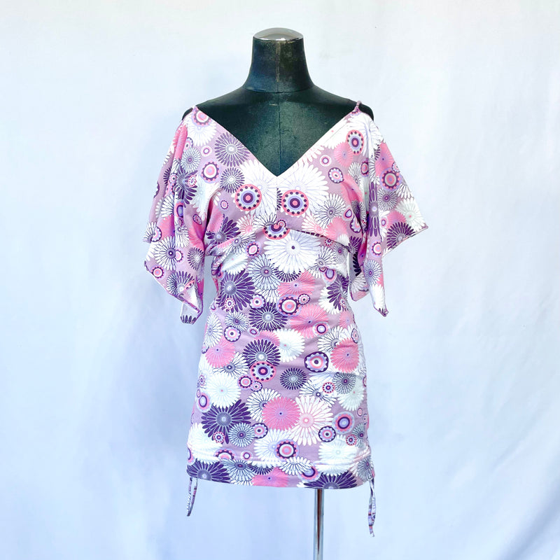 HIKARI／SALE／Daisy Print Kimono Mini Dress