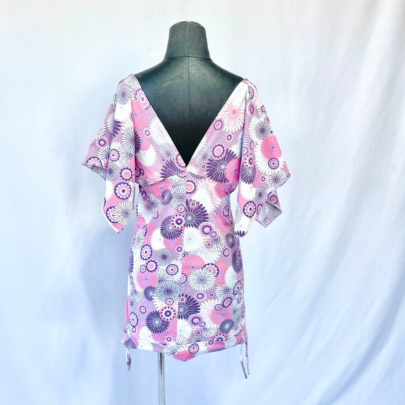 HIKARI／SALE／Daisy Print Kimono Mini Dress