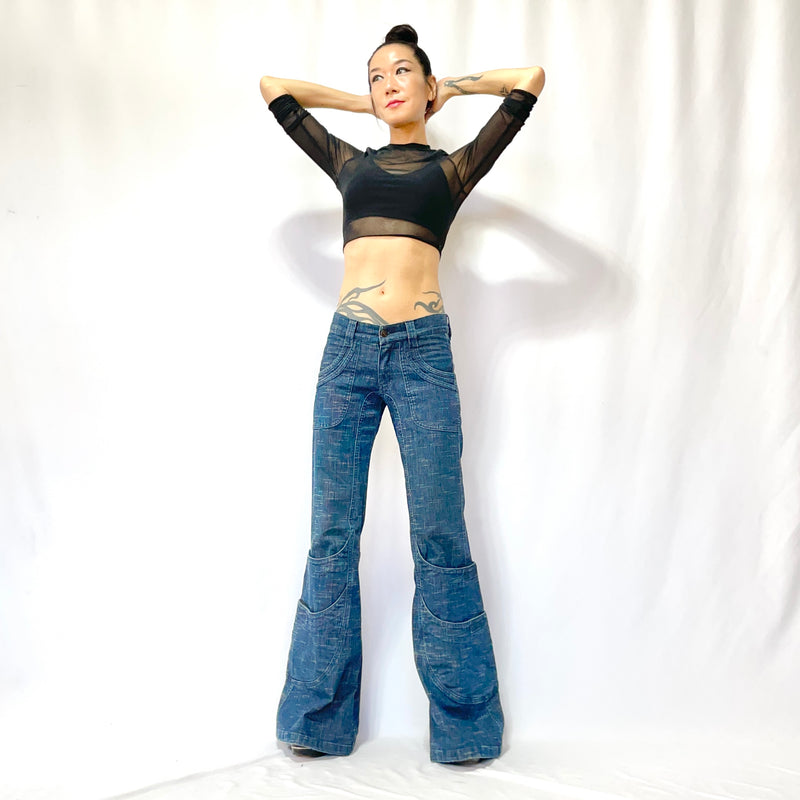 HIKARI／SALE／Organic stretch denim 10 pocket flare pants