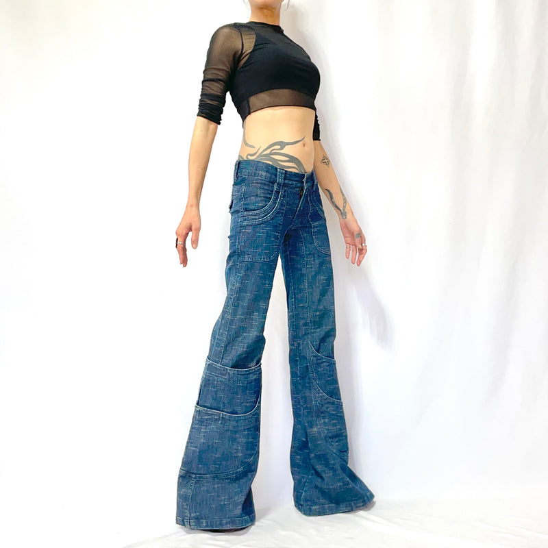 HIKARI／SALE／Organic stretch denim 10 pocket flare pants