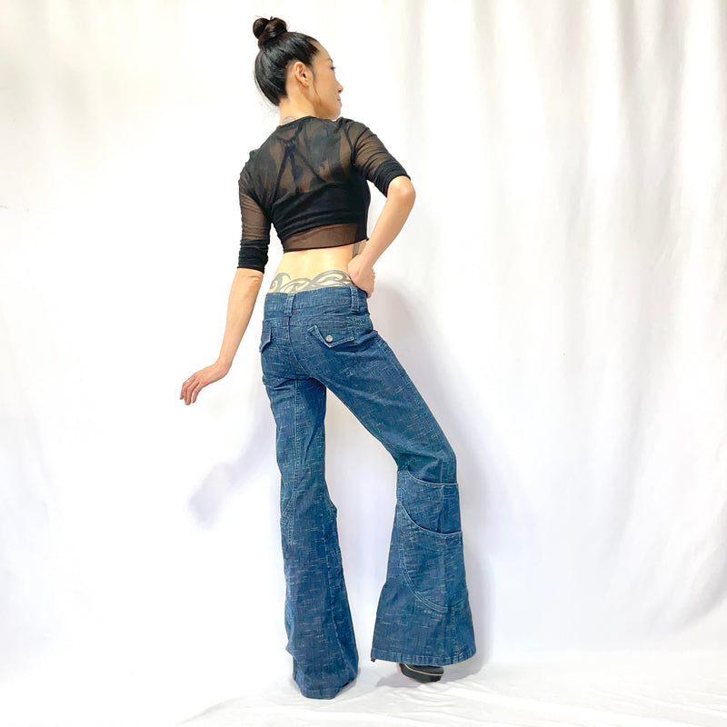 HIKARI／SALE／Organic stretch denim 10 pocket flare pants