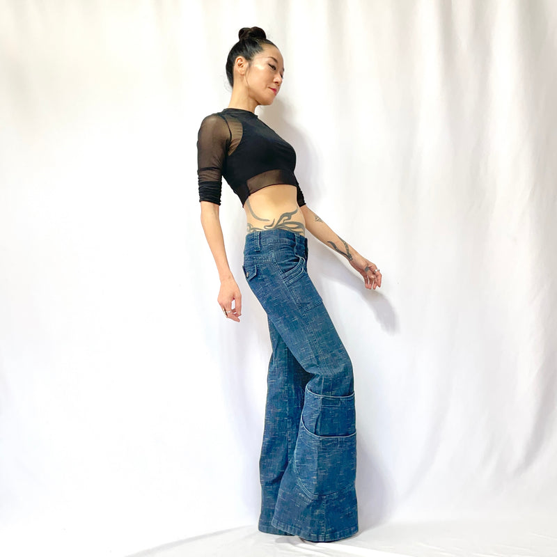 HIKARI／SALE／Organic stretch denim 10 pocket flare pants